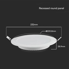 Lampada LED da incasso SAMSUNG CHIP LED/18W/230V 6500K diametro 22 cm bianco