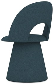 Sedia da pranzo color petrolio in imbottito Kalo – Makamii