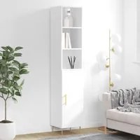 Credenza 34,5x34x180 cm in Legno Multistrato Bianco Lucidocod mxl 77632