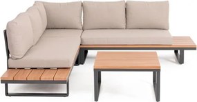 Salotto Angolare In Alluminio Con Cuscini E Tavolino Zelmar Antracite Bizzotto