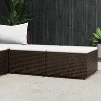 Poggiapiedi da Giardino con Cuscini 2 pz in Polyrattan Marronecod mxl 130072