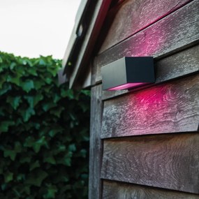 Applique LED moderno da esterno Gemini nero IP54, con regolazione di temperatura dimmerabile 900 lumen, LUTEC
