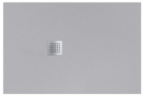 Piatto doccia in resina Strato grigio L 160 x L 100 x H 3 cm effetto pietra