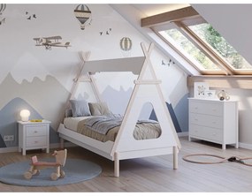 Letto per bambini in legno di pino bianco 90x190 cm Nora - Marckeric