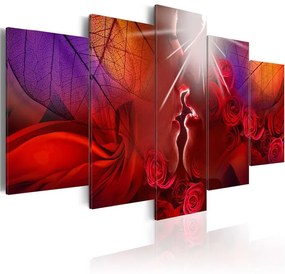 Quadro Bacio della rosa  Colore Rosso, Dimensioni e Misure 100x50