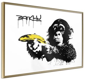 Poster  Banksy: Banana Gun II  Cornice Quadri Cornice d'oro, Larghezza x Altezza Home decor 90x60