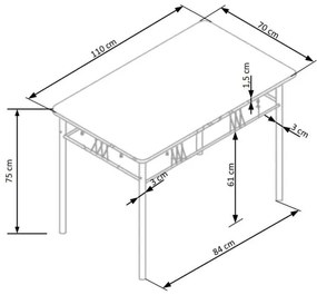 Set da pranzo FAUST metallo/quercia sonoma