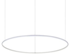 Sospensione Moderna Hulahoop Alluminio-Plastiche Bianco 1 Luce 46W 3000K D100Cm