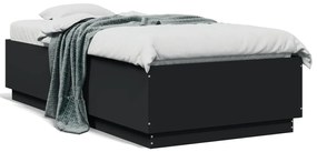 Giroletto Con Luci Led Nero 90x190 Cm İn Legno Multistrato /