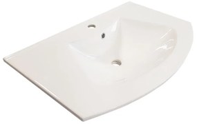 Lavabo integrale rettangolare Sole L 80 x H 14 x P 46 cm in ceramica bianco