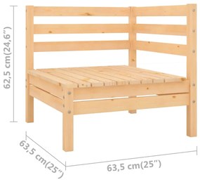 Divano angolare da giardino in legno massello di pino