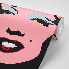 Carta da parati – Pop art Marilyn Monroe su sfondo marrone