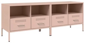 Mobili tv 2 pz rosa 68x39x50,5 cm in acciaio laminato a freddo