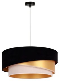 Duolla - Lampadario a sospensione con filo KOBO 1xE27/15W/230V diametro 45 cm nero/oro/color crema