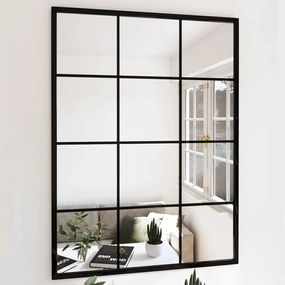 Specchio Da Parete Nero 80x40 Cm İn Metallo /