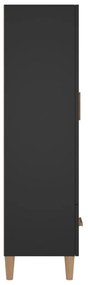 Credenza nera 70x31x115 cm in legno multistrato