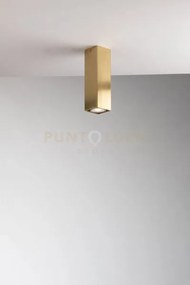 Plafoniera fluke quadrata oro 1 luce attacco gu10 6x6x20cm
