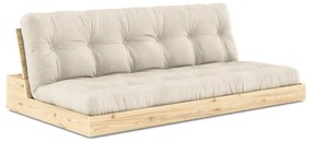 Divano letto in lino grigio e beige 196 cm Base - Karup Design