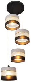 Lampadario a sospensione con filo HELEN 4xE27/15W/230V nero/grigio/oro