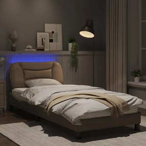 Giroletto con luci led cappuccino 90x200 cm in similpelle
