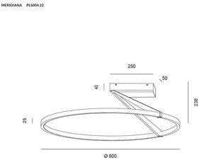 MERIDIANA lampada da parete/soffitto lamp 51W bianco dimmerabile