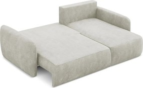 Divano angolare color crema allungabile/con contenitore (con penisola a destra/con chaise lounge) con rivestimento in ciniglia Lilo – Makamii