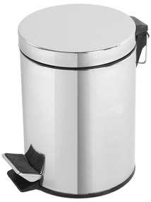 Pattumiera Bagno Con Pedale 5L Feridras Cromo Lucido