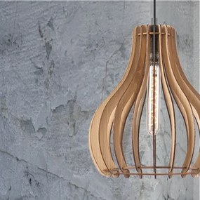 Lampadario a sospensione con filo TUCCI 1xE27/60W/230V diametro 29 cm quercia