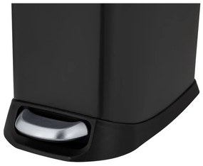 Cestino per la spazzatura nero opaco in acciaio con pedale 20 l Design – Wenko