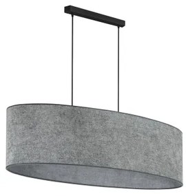 Duolla - Lampadario a sospensione con filo OVAL 2xE27/15W/230V grigio