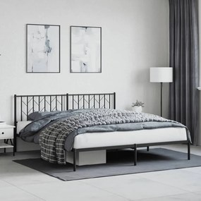 Giroletto Con Testiera İn Metallo Nero 180x200 Cm /