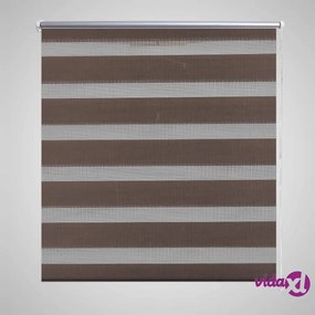vidaXL Tenda a rullo oscurante zebra 120x175 cm caffé