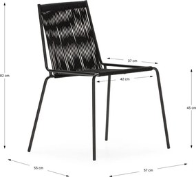 Sedie da pranzo in set nere in metallo impilabili 2 pz Emily – Marckeric