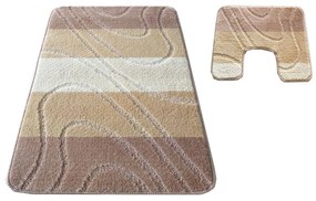 Set di due tappetini da bagno in colore beige 50 cm x 80 cm + 40 cm x 50 cm