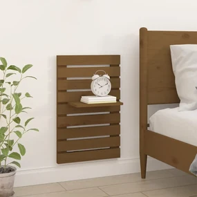 Mensole da letto a parete 2 pz miele legno massello di pino