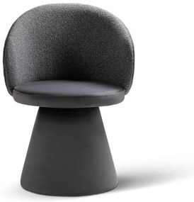 Poltrona grigio scuro con rivestimento in velluto Inez – Micadoni