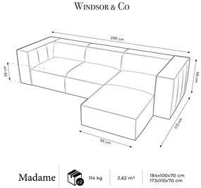 Divano angolare in pelle marrone chiaro (angolo destro) Madame - Windsor &amp; Co Sofas