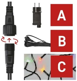 Catena LED da esterno natalizia 100xLED/15m IP44 multicolore