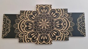 Quadri 5 pezzi – Mandala su sfondo nero