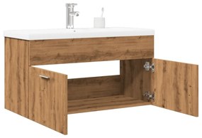 Mobile Da Bagno Con Lavabo Integrato Rovere Artigianale /
