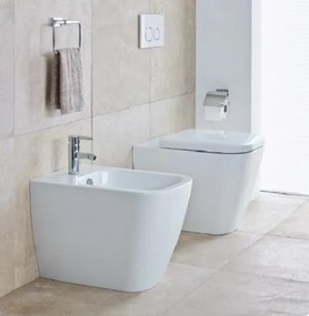 Duravit Happy D2 coppia Vaso e Bidet a Pavimento con Sedile Rallentato Bianco