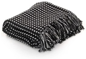 Copriletto İn Cotone A Quadri 160x210 Cm Nero /