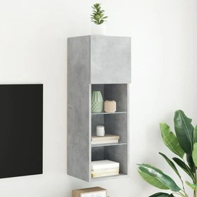 Mobile Tv Con Luci Led Grigio Cemento 30,5x30x90 Cm /