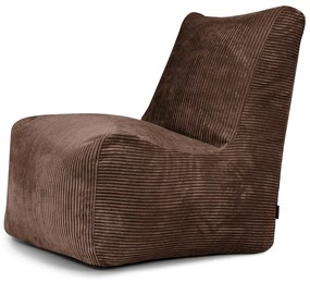 Puof a sacco marrone scuro con rivestimento in velluto a coste Seat Lounge – SLOWDOWN