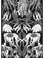 NLXL Carta da parati JOB-06 Withered Flowers Black - JOB-06
