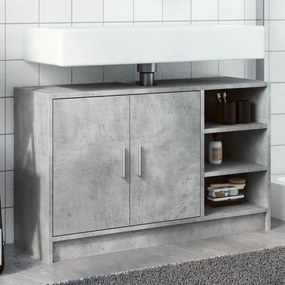 Mobile Lavabo Grigio Cemento 90x29x55 Cm İn Truciolare /