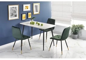 Tavolo da pranzo ALARA, finitura effetto marmo bianco/nero