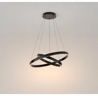 Lampadario A Sospensione Moderno Rim Alluminio Nero Luce Led 61W