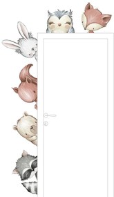 Stickers murali - Animali della foresta intorno alla porta | Inspio