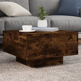 Tavolino Da Salotto Rovere Fumo 55x55x31cm İn Legno Multistrato /